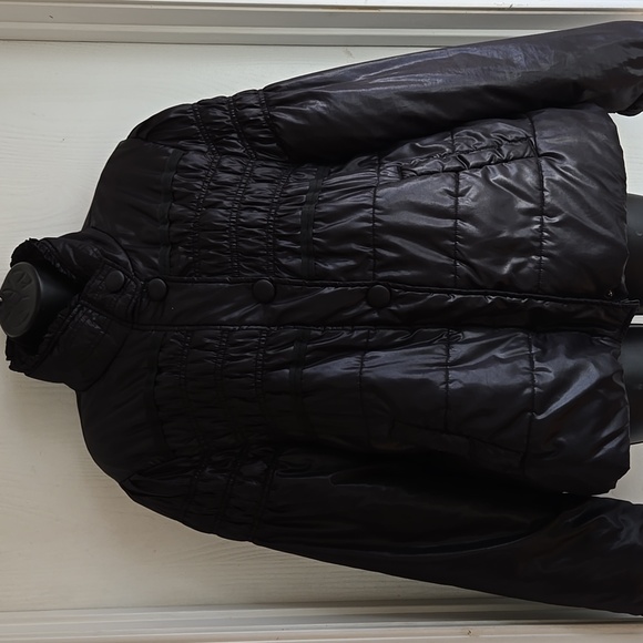 725 | Stylish Cropped  Bomber Puffer Jacket - Picture 3 of 5